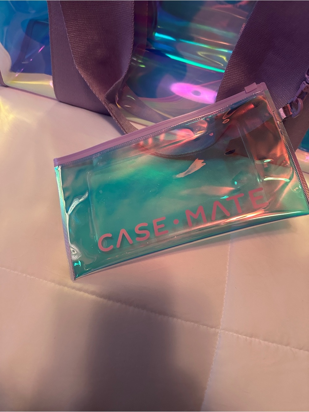 case-mate Holographic Iridescent Tote with Lavender Trim - Picture 2 of 2